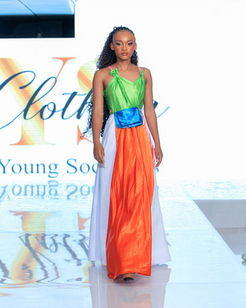 Sunburst Satin Dress – South Africa Runway Finale Look